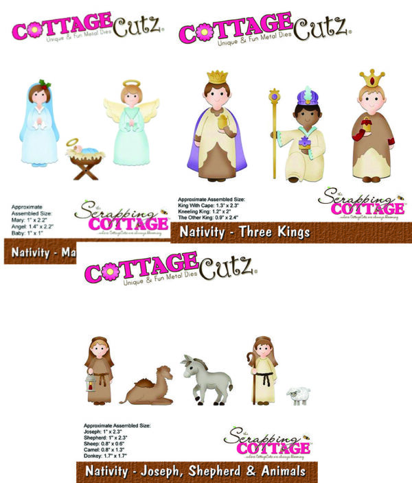 Nativity set x 3 troqueles Cottage Cutz