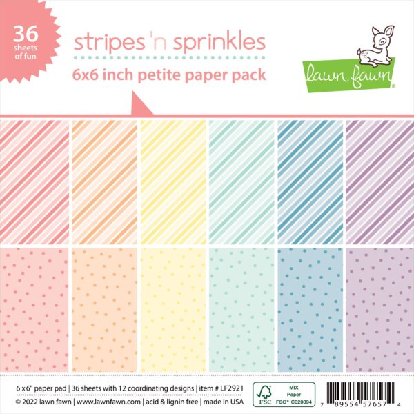 Stripes´n Sprinkles pad papel 6x6" Lawn fawn